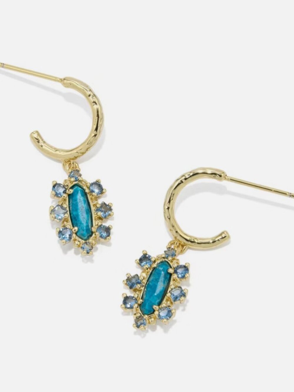 Kendra Scott Emma Crystal Framed Huggie Earrings - Blue Mix
